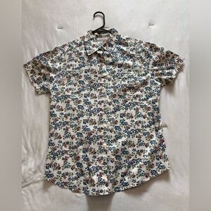 Basic Editions Floral Print Short Sleeve Shirt